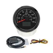 (160MPHBN) RHAXEL 85mm Waterproof GPS Speedometer 0-30Knots 0-200Km/h 0-80MPH Odometer with 7 Colors Backlight
