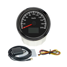 (200KMBN) RHAXEL 85mm Waterproof GPS Speedometer 0-30Knots 0-200Km/h 0-80MPH Odometer with 7 Colors Backlight