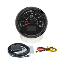 (80MPHBN) RHAXEL 85mm Waterproof GPS Speedometer 0-30Knots 0-200Km/h 0-80MPH Odometer with 7 Colors Backlight