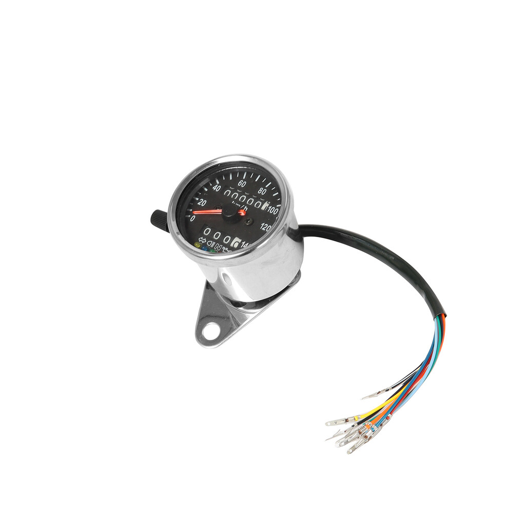 (2) Universal Motorcycle Led Backlight Dual Odometer 0-140Km/H Speedometer Gauge Vintage Tachometer 9008532331570