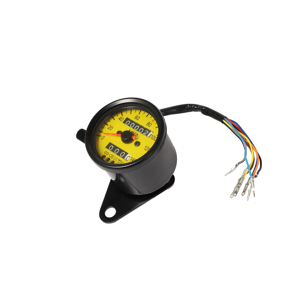 (3) Universal Motorcycle Led Backlight Dual Odometer 0-140Km/H Speedometer Gauge Vintage Tachometer 9008532331631