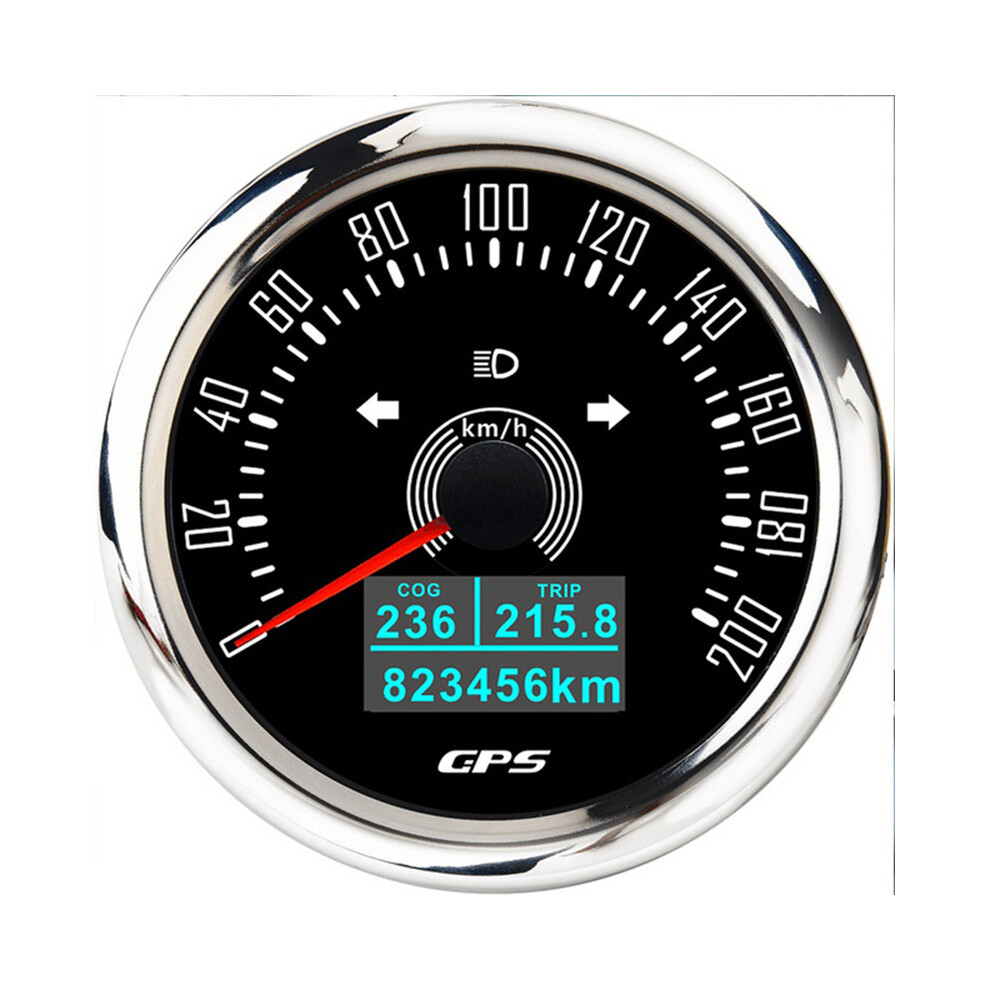 (Bs 200Kmh) 85Mm Boat Gps Speedometer 0-160 Mph 200 Kmh Odometer Gauge With Antenna Speed Meter Trip Odo Cog Waterproof 9008532331716