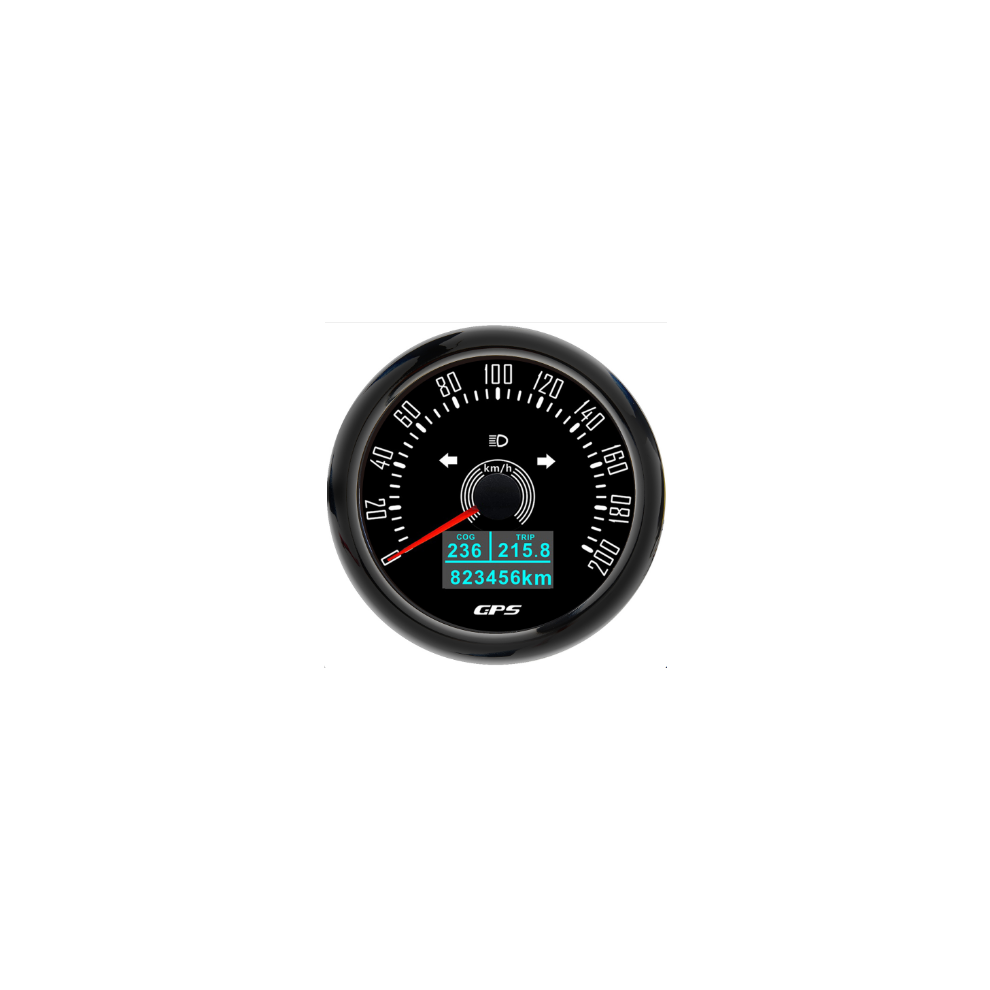 (Bn 200Kmh) 85Mm Boat Gps Speedometer 0-160 Mph 200 Kmh Odometer Gauge With Antenna Speed Meter Trip Odo Cog Waterproof 9008532332355