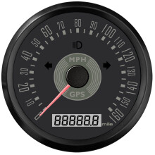 (160MPH BN) Classical 85mm GPS Speedometer Odometer Adjustable with Red and Yellow Backlight for Car Motorcycle
