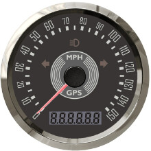 (150MPH BS) Classical 85mm GPS Speedometer Odometer Adjustable with Red and Yellow Backlight for Car Motorcycle