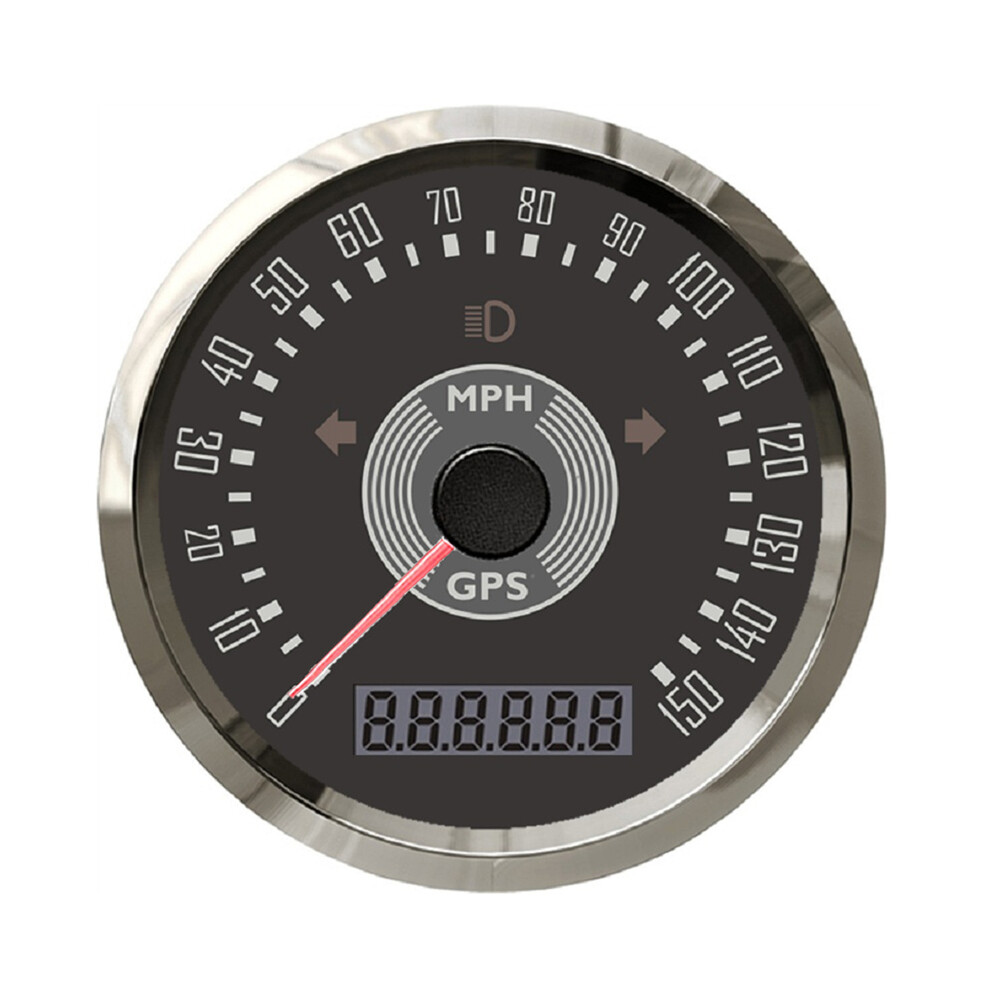 (150Mph Bs) Classical 85Mm Gps Speedometer Odometer Adjustable With And Backlight For Car Motorcycle Red/Yellow 9008532331662