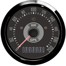 (200KMH BN) Classical 85mm GPS Speedometer Odometer Adjustable with Red and Yellow Backlight for Car Motorcycle