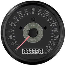(160KMH BN) Classical 85mm GPS Speedometer Odometer Adjustable with Red and Yellow Backlight for Car Motorcycle