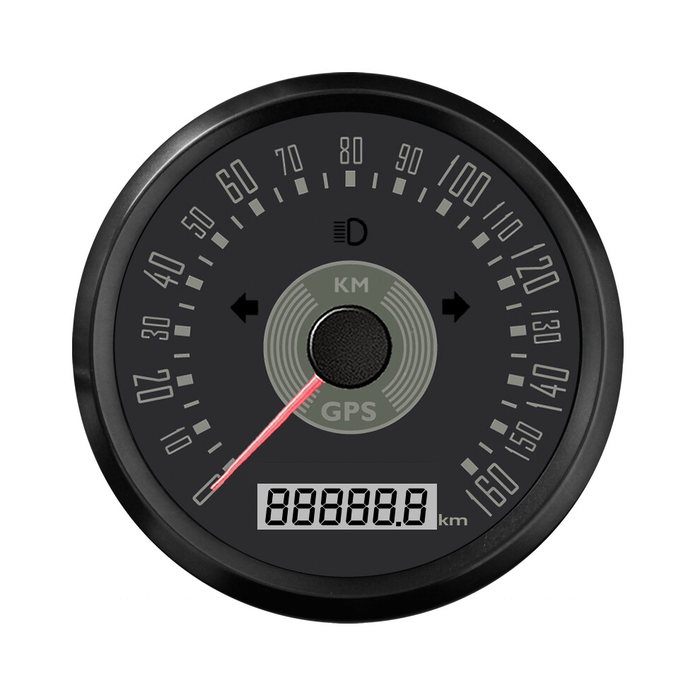 (160Kmh Bn) Classical 85Mm Gps Speedometer Odometer Adjustable With And Backlight For Car Motorcycle Red/Yellow 9008532331525