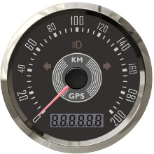 (200KMH BS) Classical 85mm GPS Speedometer Odometer Adjustable with Red and Yellow Backlight for Car Motorcycle