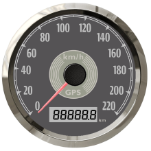 (220KMH BS) Classical 85mm GPS Speedometer Odometer Adjustable with Red and Yellow Backlight for Car Motorcycle
