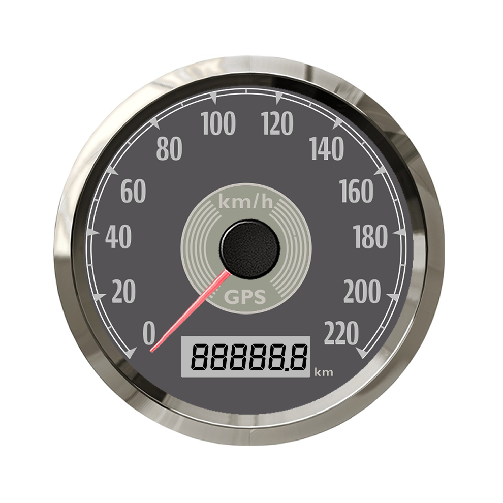 (220Kmh Bs) Classical 85Mm Gps Speedometer Odometer Adjustable With And Backlight For Car Motorcycle Red/Yellow 9008532332416