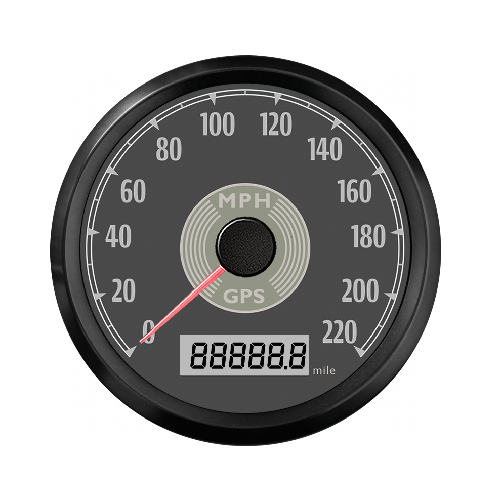 (220Mph Bn) Classical 85Mm Gps Speedometer Odometer Adjustable With And Backlight For Car Motorcycle Red/Yellow 9008532332522