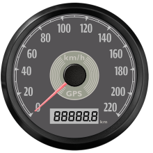 (220KMH BN) Classical 85mm GPS Speedometer Odometer Adjustable with Red and Yellow Backlight for Car Motorcycle