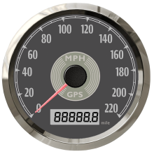 (220MPH BS) Classical 85mm GPS Speedometer Odometer Adjustable with Red and Yellow Backlight for Car Motorcycle