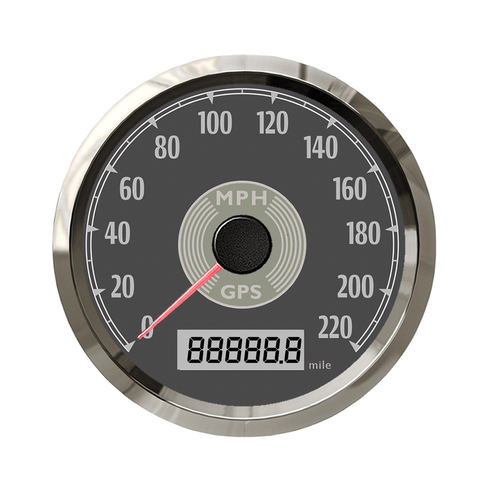 (220Mph Bs) Classical 85Mm Gps Speedometer Odometer Adjustable With And Backlight For Car Motorcycle Red/Yellow 9008532332539