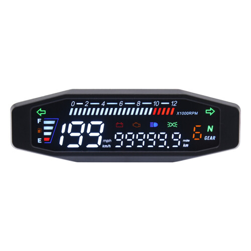 (without sensor) Universal Motorcycle Speedometer LCD Display Digital Meter Tachometer Dashboard Instrument Panel Meter