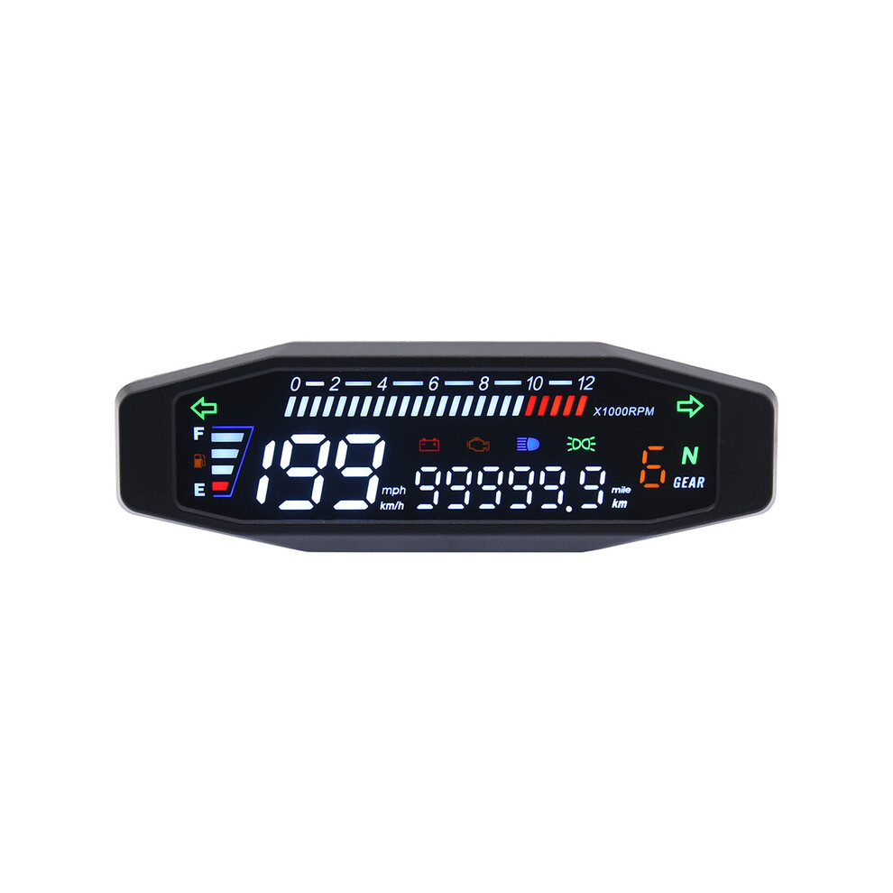 (Without Sensor) Universal Motorcycle Speedometer Lcd Display Digital Meter Tachometer Dashboard Instrument Panel Meter 9008532328716