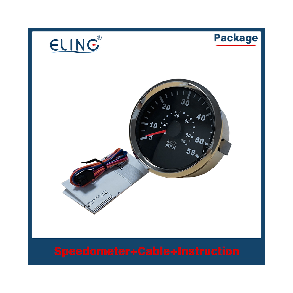 (55-90-Bs) Speedometer Boat Speed Gauge Marine Pressure Pitot Tube Pressure Signals 35 Mph 55 Mph 65 Mph 12V 24V 9008532337701
