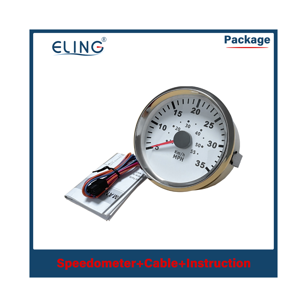 (35-55-Ws) Speedometer Boat Speed Gauge Marine Pressure Pitot Tube Pressure Signals 35 Mph 55 Mph 65 Mph 12V 24V 9008532335028