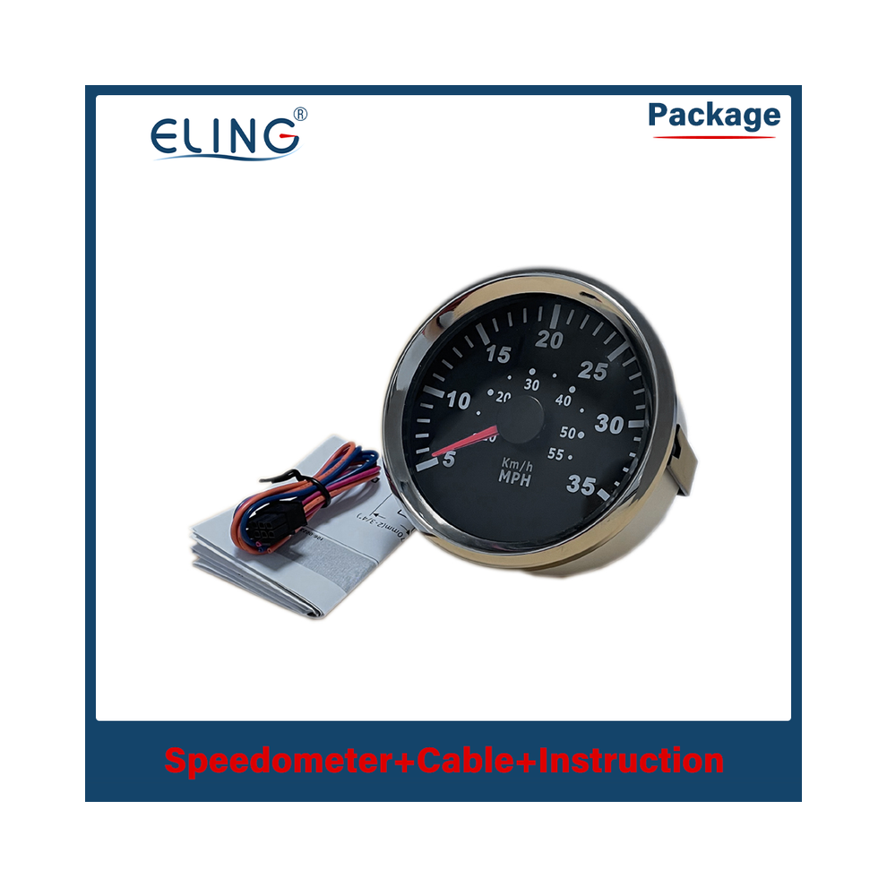 (35-55-Bs) Speedometer Boat Speed Gauge Marine Pressure Pitot Tube Pressure Signals 35 Mph 55 Mph 65 Mph 12V 24V 9008532334809