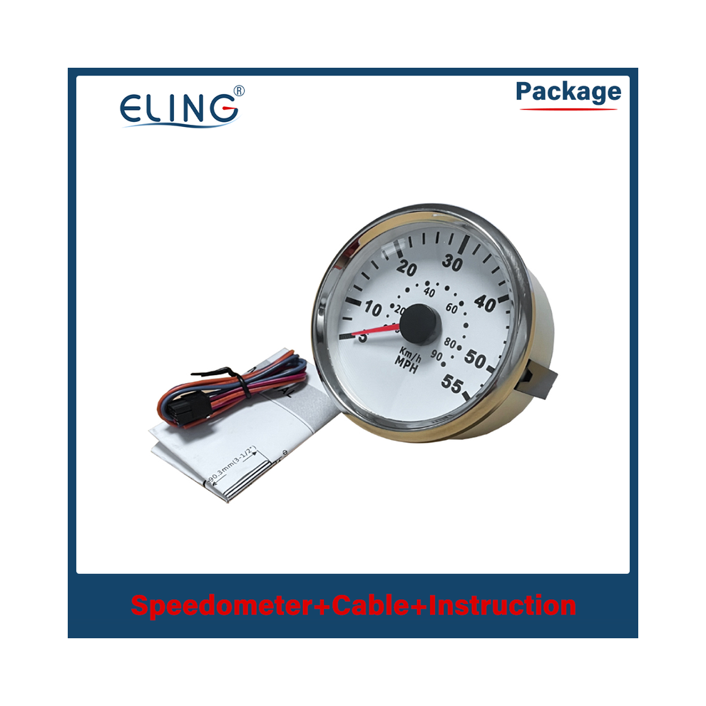 (55-90-Ws) Speedometer Boat Speed Gauge Marine Pressure Pitot Tube Pressure Signals 35 Mph 55 Mph 65 Mph 12V 24V 9008532337718