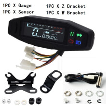 (Lavender) Universal Motorcycle Speedometer Oil Gauge Tachometer Digital Meters Instrument Cluster Turn Signal