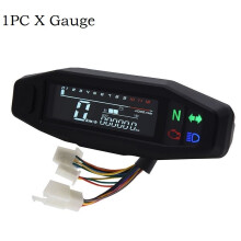 (army green) Universal Motorcycle Speedometer Oil Gauge Tachometer Digital Meters Instrument Cluster Turn Signal