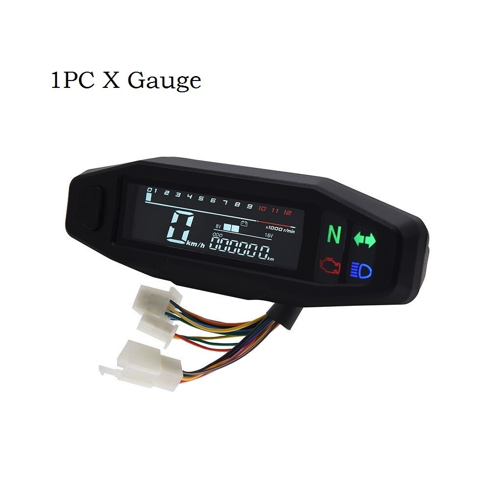 (Army ) Universal Motorcycle Speedometer Oil Gauge Tachometer Digital Meters Instrument Cluster Turn Signal Green 9008532330191