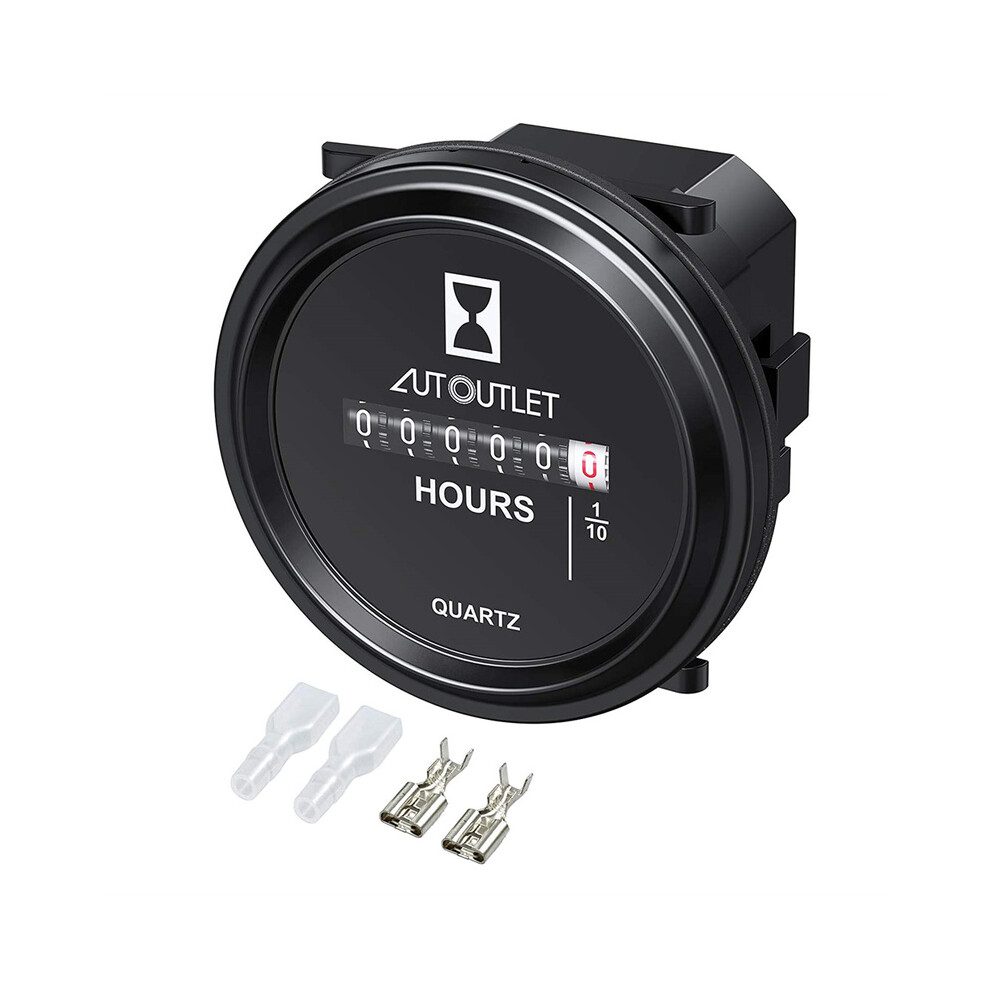 Mechanical Round Hour Meter Gauge Ac/Dc 6V-80V Quartz Hour Meter 2 Inch Hourmeter For Boat Auto Atv 9008532323544