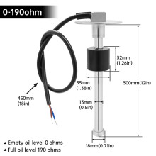 (300mm) 6 in 1 GPS Speedometer Tachometer Gauge Fuel Level Water Temp Oil Press 0~10Bar Sensor Alarm Temp Fuel