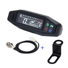 (with Z bracket) Newest Motorcycle Speedometer Oil Gauge Tachometer Universal Digital Meters Instrument Cluster Turn