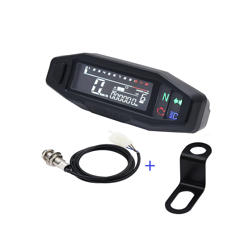 (With Z Bracket) Newest Motorcycle Speedometer Oil Gauge Tachometer Universal Digital Meters Instrument Cluster Turn 9008532325333