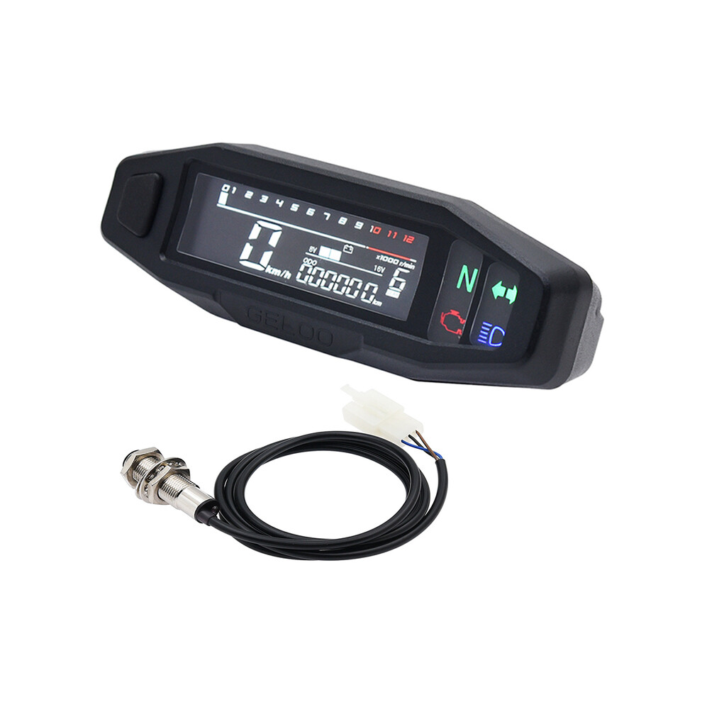 (With Sensor) Newest Motorcycle Speedometer Oil Gauge Tachometer Universal Digital Meters Instrument Cluster Turn 9008532325517