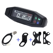 (with X Z bracket) Newest Motorcycle Speedometer Oil Gauge Tachometer Universal Digital Meters Instrument Cluster Turn