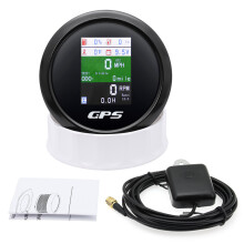 (Black) 85MM GPS Speedometer Odometer Gauge With Tachometer /Fuel/Water Temp/Oil Pressure/Voltage LCD Digital