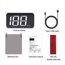 (White KMH) GPS Car Speedometer HUD Head Up Display KM/H Windshield Projection Speed Monitor Plug and Play Universal