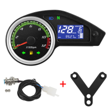 (With Y Bracket) Universal Motorcycle Speedometer LCD Digital Tachometer Odometer Instrument For 12V Motorcycle For Brazil