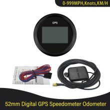 (BN) 2" Universal GPS Speedometer 0-999km/h 12V 24V with Red Backlight for Car Motorcycle Truck Boat Yacht