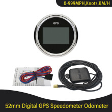 (BS) 2" Universal GPS Speedometer 0-999km/h 12V 24V with Red Backlight for Car Motorcycle Truck Boat Yacht