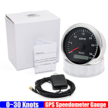 (30knots BS) 7 Color Backlight 0~30 Knots 85MM GPS Speedometer Gauge with GPS Antenna 0~60 Knots Odometer for Marine
