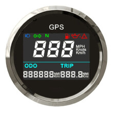 (Black Silver) 52mm Digital GPS Speedometer With TRIP ODO Odometer LCD Display 0~999 MPH Knots Kmh For Car Motorcycle