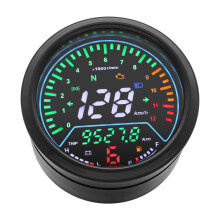 (Only Gauge NO sensor) Motorcycle Universal Speedometer Digital Dashboard Meters 12000RPM kmh/mph Voltage Alarm Display Gear