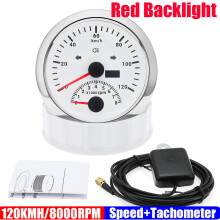 (120KMH WS) GPS Speedometer Gauge+Tachometer 8000 RPM 85mm Dual Gauge Odometer with GPS Antenna Turn Light Auto