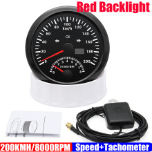(200KMH BN) GPS Speedometer Gauge+Tachometer 8000 RPM 85mm Dual Gauge Odometer  with GPS Antenna Turn Light Auto