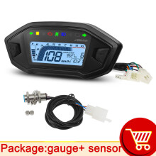 (with sensor) 7 Colors Backlight Motorcycle Speedometer 10000RPM Digital Tachometer Tacho Dash Electronic Speed meter