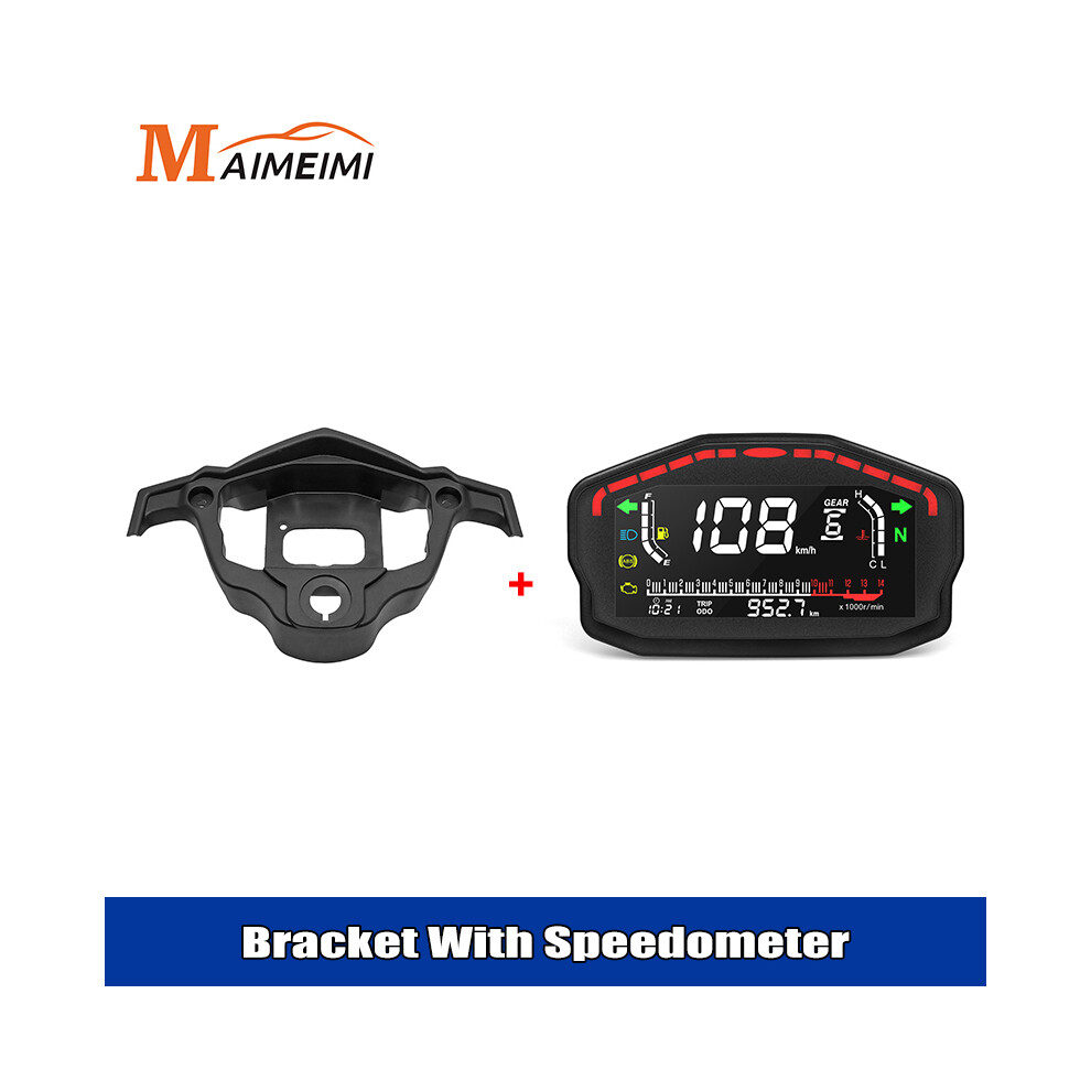 (Meterxbracket) 2,4 Cylinders Universal Speedometer Motorcycle Lcd Digital Odometer Fuel Meter Display Dashboard Speedometer 9008532326446