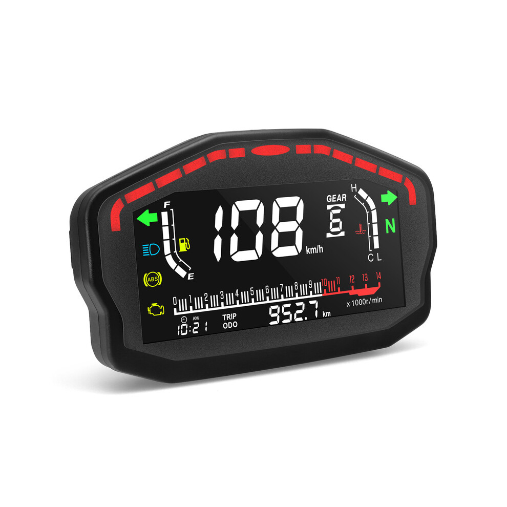 (Only Gauge) 2,4 Cylinders Universal Speedometer Motorcycle Lcd Digital Odometer Fuel Meter Display Dashboard Speedometer 9008532326361