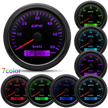 (60 knots BN) 85MM Digital GPS Speedometer Speed Meter With GPS Antenna For Boat Car Yacht 7 Color Backlight 12V 24V