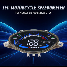 2024 New LED Digital Motorcycle Speedometer RPM Tachometer Odometer Dashboard for BIZ100 Biz100 C100